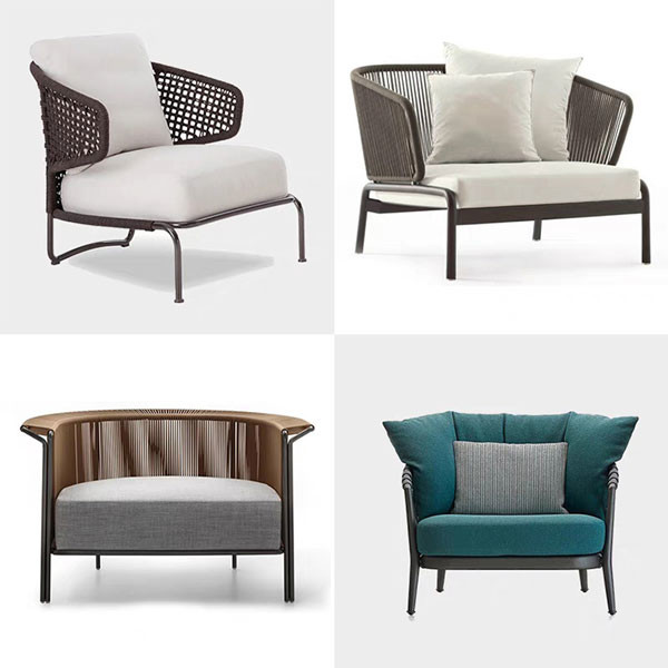 El sofá exterior impermeable del jardín del salón fija los muebles de lujo al aire libre del patio