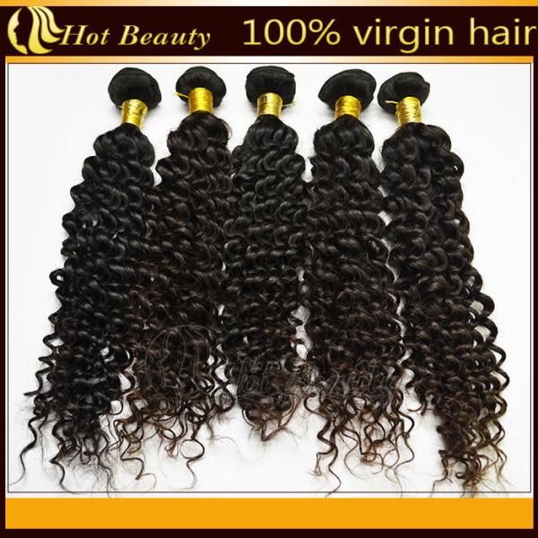 Custom Natural Black Remy Virgin Human Hair Extensions Deep Wave