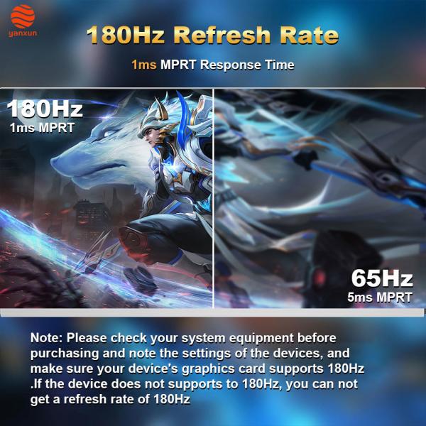 Monitor Gaming de 21.45 pulgadas, color negro, resolución QHD UHD, 180Hz, con HDMI y Display Port