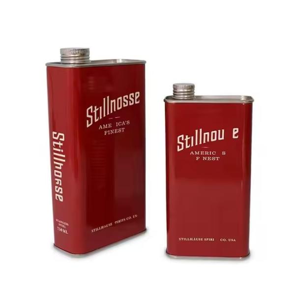 Custom 700ml Vodka Whisky Tequila Wine Outdoor Stainless Steel Gift Metal Packaging Can