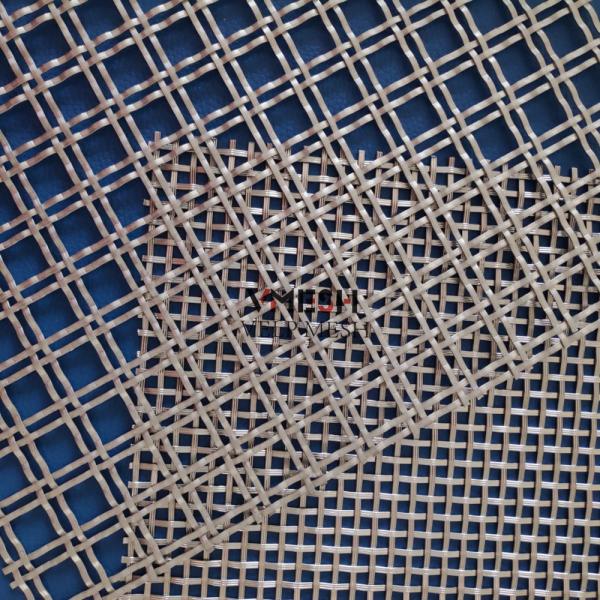 Modern Office Space Decorative Wall Cladding Stainless Steel Crimped Wire Mesh Panel
