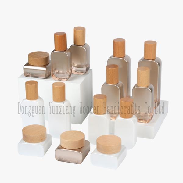 Customized Shape Non-Toxic Wooden Lids for Skincare Jars Organic Cream Balm Caps Bottles and Durable