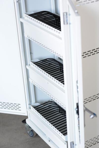 Deep Gray Laptop Charging Cabinet 54 Units Steel Material For Training School