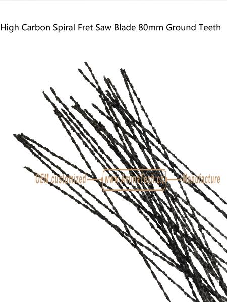 High Carbon Spiral Fret Saw Blade 80mm Ground Teeth,Power Cut for Carton Moulder, Carving Hole on Wood or PVA