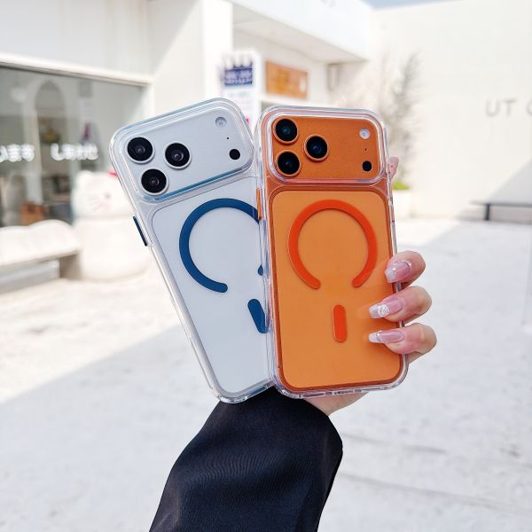 Transparent MagSafe-Compatible Shockproof Phone Case for Wireless Charging and Daily Protection