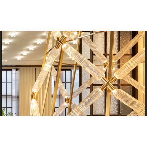 Постмодернный отель лобби люстра клуб ресторан креативное резные стеклянные башни декорация напольная лампа