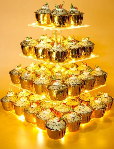 Pastry 4 Tier Acrylic Cupcake Stand For Birthday Wedding Party