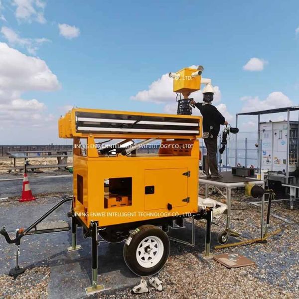 Mobile Solar Powered Camera Cctv Trailer Mounted Telescopic Mast Portable Solar Powered Camera Trailer For Public Activity Monitoring