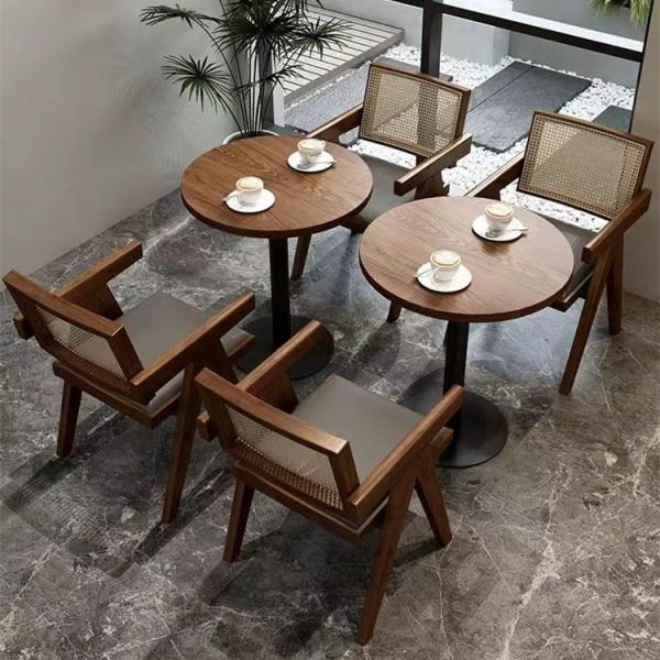 Mobília comercial Ash Solid Wooden Dining Set dos restaurantes da cafetaria do restaurante
