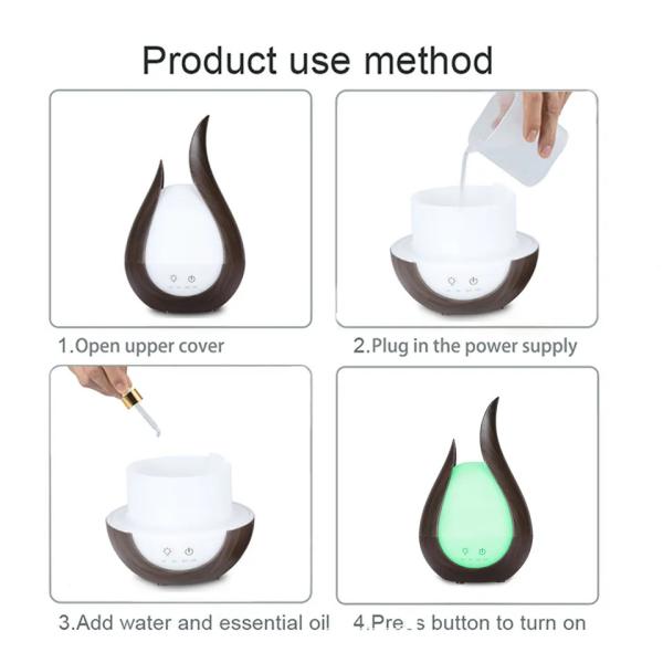 Venda a retalho Distribuidor de óleo perfumado de controlo remoto para uso doméstico Humidificador Sprayer de névoa fria Diffusor de aroma com luz noturna