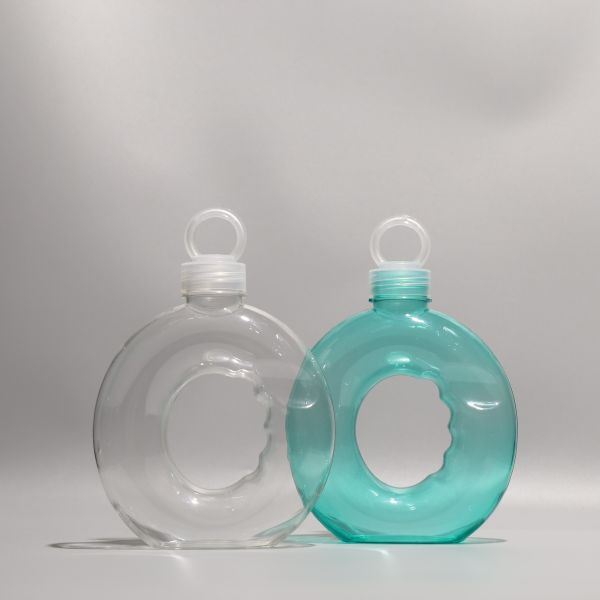 Ring Shape Empty PET Bottle Aluminum Lid Plastic Liquid Bottle SGS FDA Certified