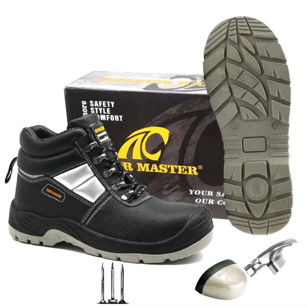 Summer Season Black S3 SRC Industrial Safety Shoes For Maximum Safety
