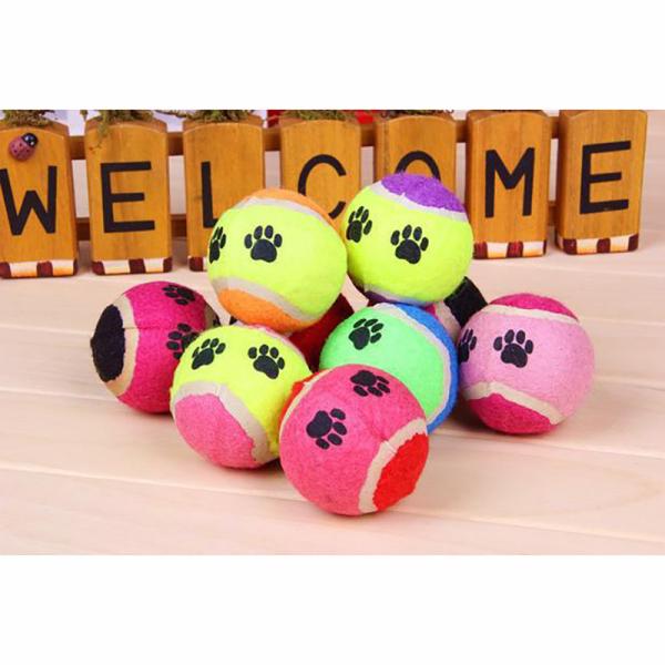 6CM natural rubber short pile plush light Dog tennis Chewing toy