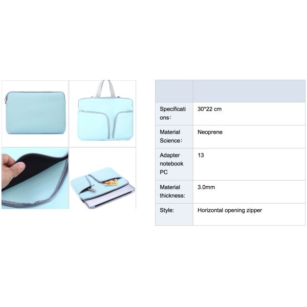 Сумка рукава тетради неопрена рукав ноутбука 13 дюймов с карманом
