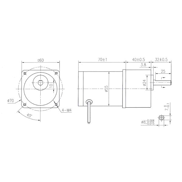 30W почистило вал щеткой мотора 12v GDM-06SC 8mm Dc с плоской стороной