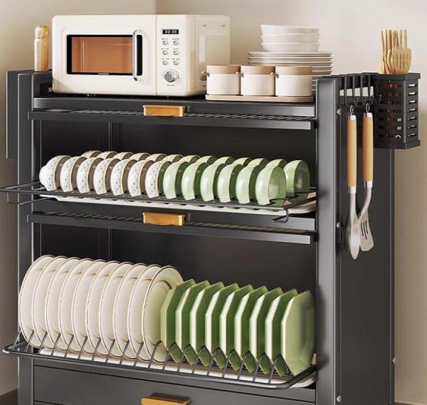 Thickened Large Capacity Kitchen Storage Rack With 19.5cm Layer Spacing For Tableware Storage