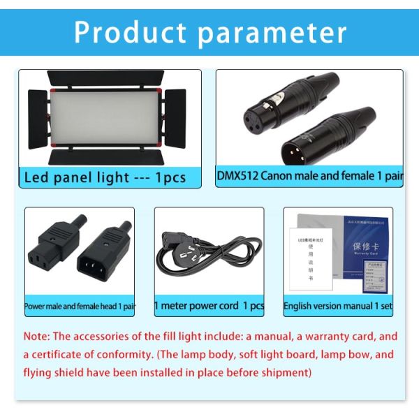 Aluminum Alloy Acrylic Covering LED840 DMX512 Portable Light for Photographic Shooting