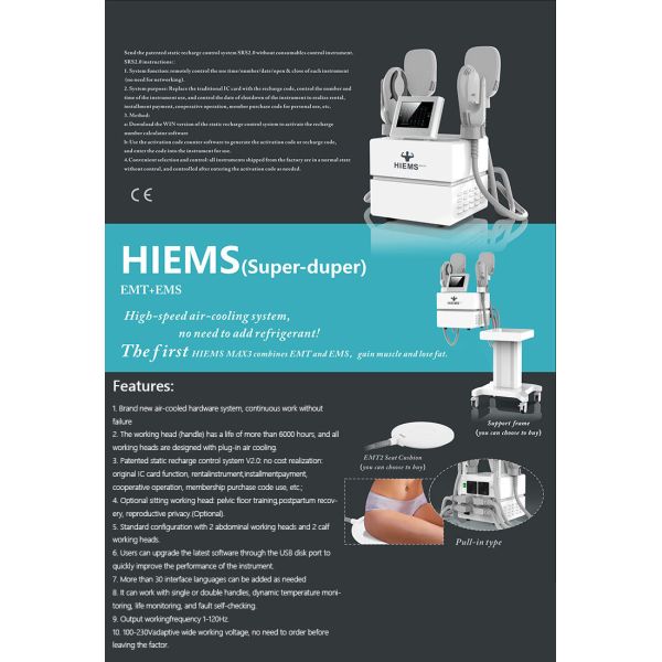 4 Handpieces Tesla EM Sculpting Machine Fat Loss Hiemt Muscle Machine