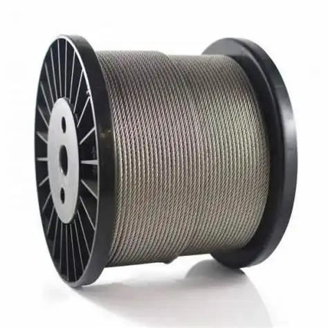 AISI 304 Stainless Steel Wire Rope 7x19 for Cable Railing 1/8