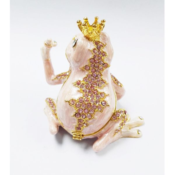 New frog animal pewter cartoon jewelry box metal gift box Frog trinket box