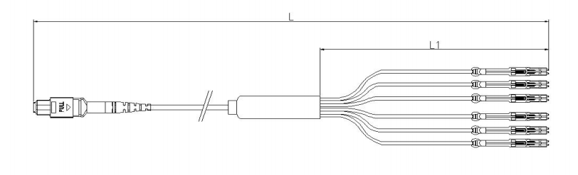 MPO-CS Breakout Fiber Optic Patch Cord PVC/LSZH SM/MM