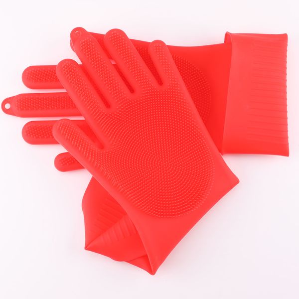 Gant de nettoyage de lavage coloré de silicone de gants de silicone en gros
