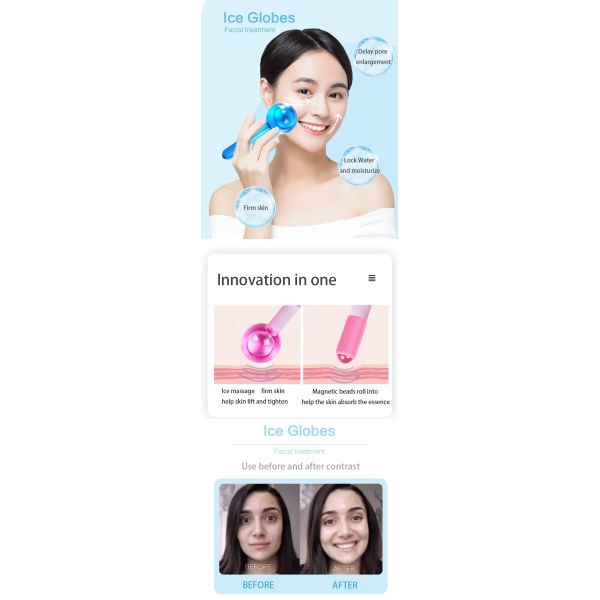 Facial Massage Cooling Globe Borosilicate Glass Ice Globes for Facials Roller Ball Spa Face Lift Beauty Skin Care