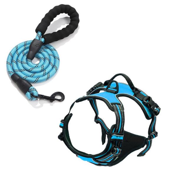Neoprene Reflective Dog Harness Set No Pull Collar And Leash Custom Hi Vis Dog Harness