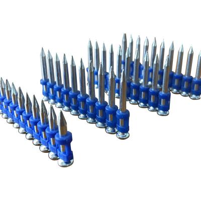 2.7mm*25mm Plastic Blue Strip Concrete Nails pins , Smooth Shank Flat Head Nails