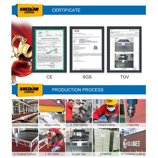 Платформа шатра этапа концерта музыки портативной машинки не выскальзывания на открытом воздухе 4 x 8 двигая алюминиевая