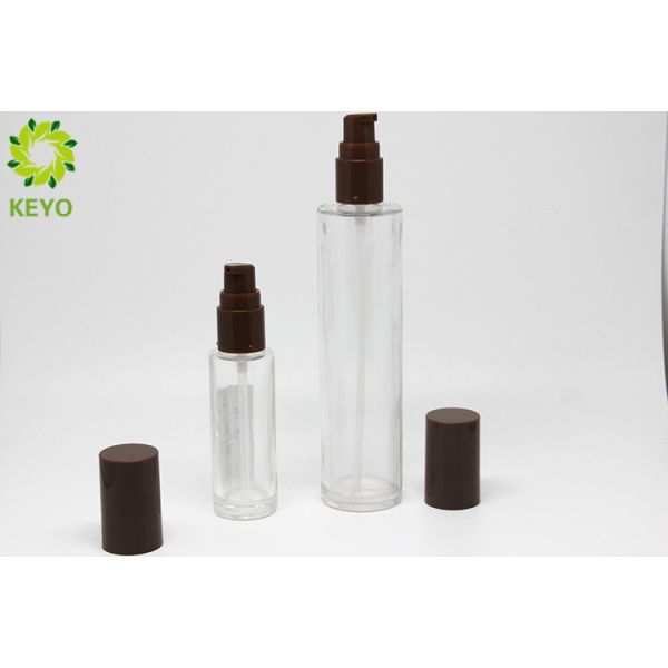 30ml 120ml Transparent Glass Pump Bottles For Foundation / Lotion / Concealer
