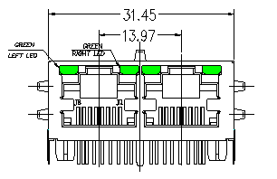 Módulo da Aba-ACIMa da Base-T de UTP RJ45 2x 10/100/1000 da substituição do pulso JG0-0024NL