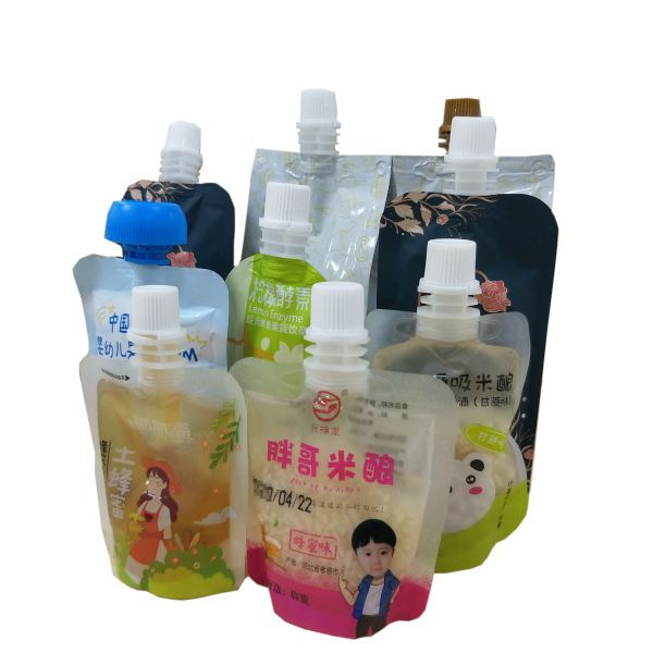 1 Liter Plastic Spout Pouch Packaging Leakage Proof Tomato Sauce Bag Logo Printed