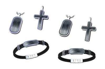 Men's Cross Necklace Ring And Bracelet Set Sweater Chain Alloy Jewelry