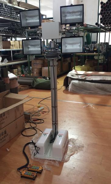 4x1000W lamps 3.5m height fire truck vehicle roof mount move lighting mast tower system/remote control