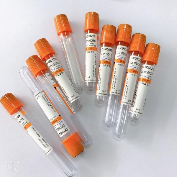 Orange Red Cap  Pro Coagulation Tube 13*75 Serum Clot Activator Tubes