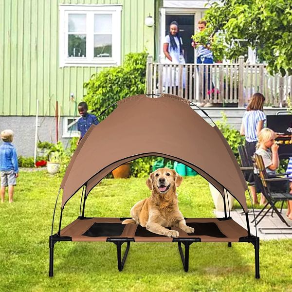Outdoor Camping with A Mobile Canopy Cover and Carrying Bag Dog Cot Pet Bed