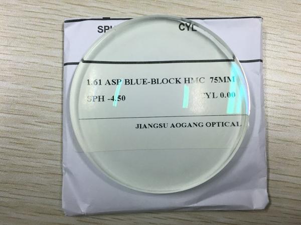 Anti Glare Blue Light Blocking Lenses For Computer Eyewear Glasses 1.61 Index AR Coating