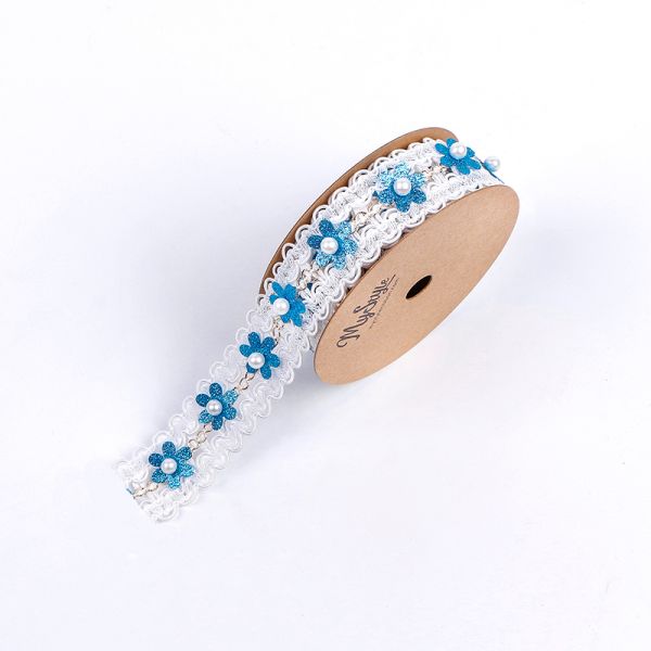 Ribbon Lace Bead Flower Sewing Craft Garment Accessories Decoration and Performance