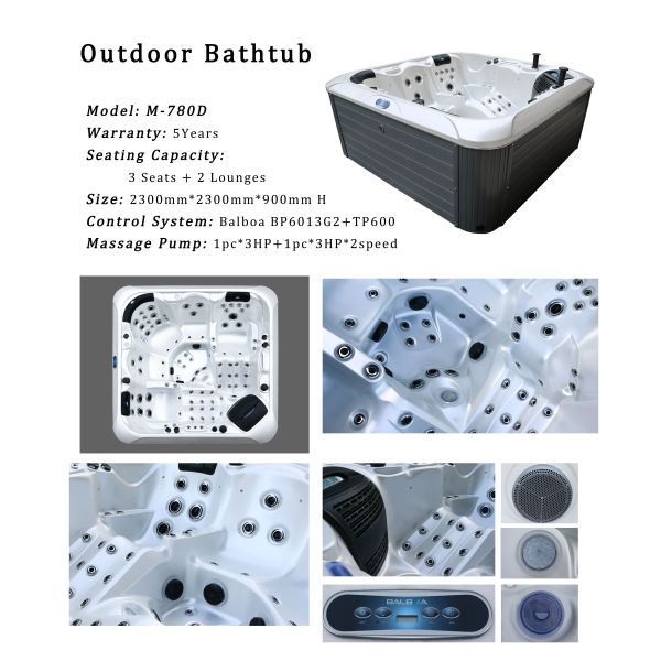 Акриловый массаж терапия горячая ванна спа-купа джакузи ванна для отдыха на открытом воздухе 5 человек