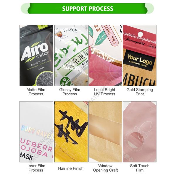 Resealable Pouch Bag Self-Standing Food Storage Bag Packaging Nut Snack Dry Fruit Bag