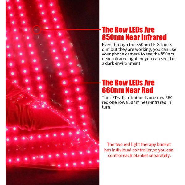 Pain Relief Red Light Therapy Pad Red 660nm NIR 850nm Red Light Therapy Sleeping Bag