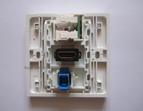 Good Quality White Wall Panel Socket With HDMI RJ45 SC Optical Fiber CE Approve Home Plugs