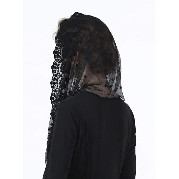 Y-Z Ladies Chapel Bridal Veil Vintage Creamy White Lace Mantilla Veil Embroidered Muslim Veil Wholesale