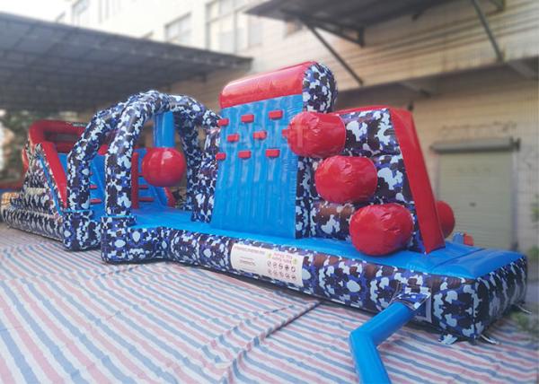 Floating Blow Up Water Obstacle Course Wind Resistant Easy Assembly