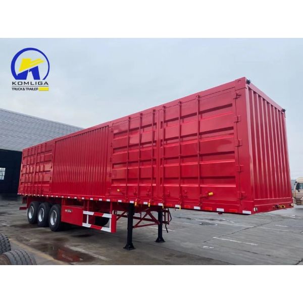 ABS Anti-lock Braking System 3 Axles 4 Axles Box Type Semi Trailer with Convertable Door