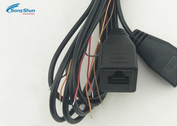 1M Black RJ45 Wire Four Core Connection Injection Molded RJ45 Mother Turn