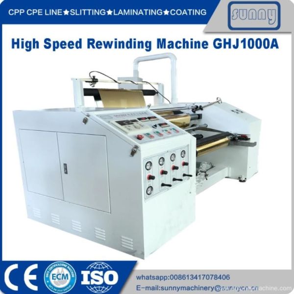 High Speed Plastic Film Rewinder Machine with Flat Knife Slitting