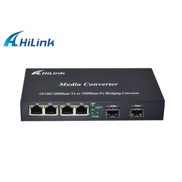 DC 5V 2A портов портов 4x SFP конвертера 2x 10 средств массовой информации локальных сетей гигабита/100/1000Base RJ45