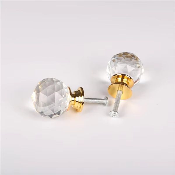 Hardware Accessories Zinc Alloy Wardrobe Knob Pull Kitchen Cabinet Drawer Sphere Ball 20mm Crystal Furniture Handle